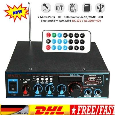 800W HIFI Digital Audio Stereo bluetooth Verstärker SD FM Radio Auto Mic Haus TN