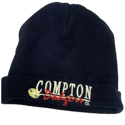 Vintage Compton Dodgers schwarz Strick Beanie Mütze bestickt Throwback Cap