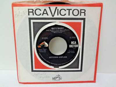 White Rabbit  Plastic Fantastic Lover Jefferson Airplane RCA 47-9248- 45 record