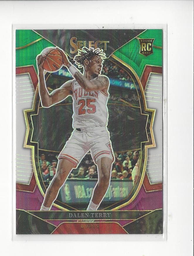 2022-23 Select Prizms Green White Purple #89 Dalen Terry RC Rookie Bulls 76ers