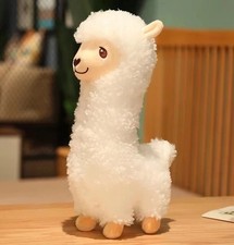 White Alpaca Llama Plush Toy 12" Stuffed Animal Toddler Doll Gift for Kids