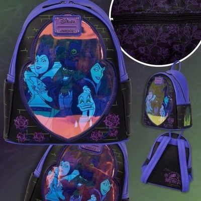 Loungefly Disney Villains Exclusive Stained Glass Glow Mini Backpack