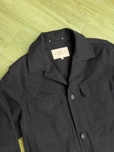 Privat weiß sehr guter Zustand Baumwoll Overshirt Jacke dunkelblau Arbeitskleidung Taschen Größe 4 - Bild 3 von 5