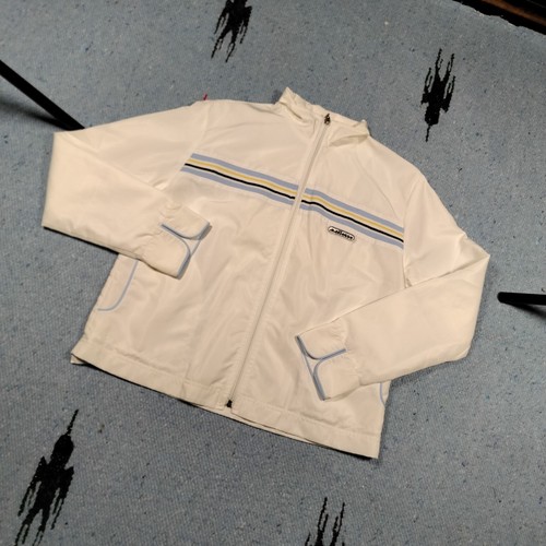 Ellesse, ellesse 90S Women’s Sz M White Tennis Track Jacket Full Zip Lightweight Striped