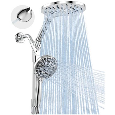 Effortless Install Dual Shower Head Combo - 10 Spa-Like Water Settings Included