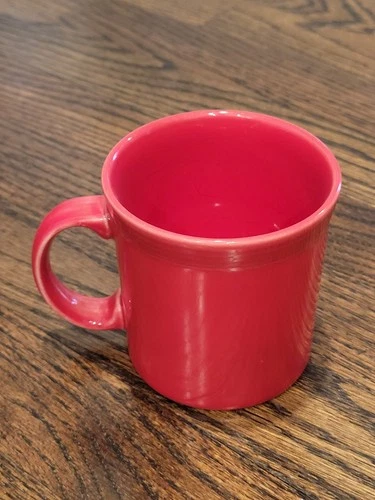 Fiesta Ware 8oz Coffee Mug Tea Cup D Handle Scarlet Red Homer Laughlin 3 5/8