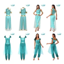 Women Jumpsuit Gems Adorned Arabian Carnival Outfit Fancy Bodysuit Cosplay Show