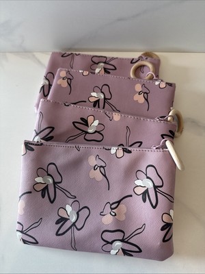 IPSY Glam Pink Floral 'Full Bloom' Empty Cosmetic Makeup Pouch Bag Lot Of 4 NEW