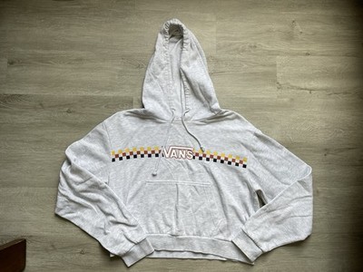 Vans Logo Gray Cropped Hoodie Size Medium