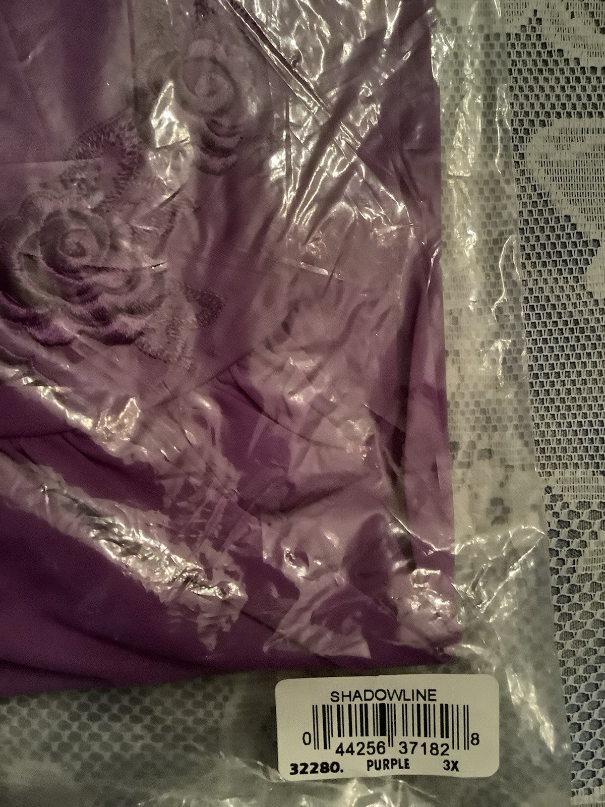 New With Tags ShadowLine Purple 3X  Floral DesignTrim Nightgown FREE SHIPPING