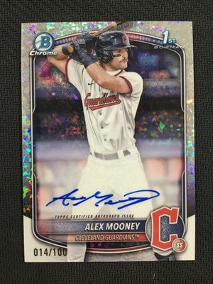 2025 Bowman Alex Mooney Chrome Prospect Autograph Mini Diamond Refractor /100