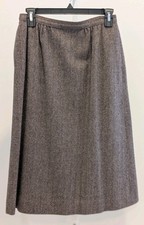 Vintage Pendleton Herringbone Wool Skirt brown