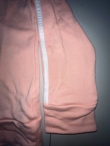 Adidas Sweatshirt Women’s Large Peach Polyester 3 Stripe Pullover Crewneck. - Picture 7 of 12
