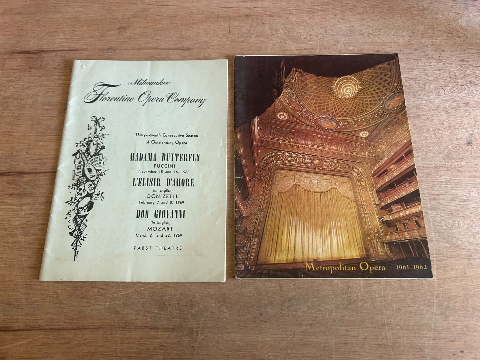 Milwaukee Florentine Metropolitan Opera Program Lot 1960s Vtg Madama Butterfly
