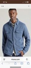Rhone Fleece Shacket Shirt Mens L Blue Flap Pockets Snap Soft Warm 168 New NWT