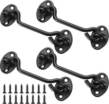 4 Pcs 4 Inch Door Hook Latch Stainless Steel Eye Hook Lock for Gates Windows