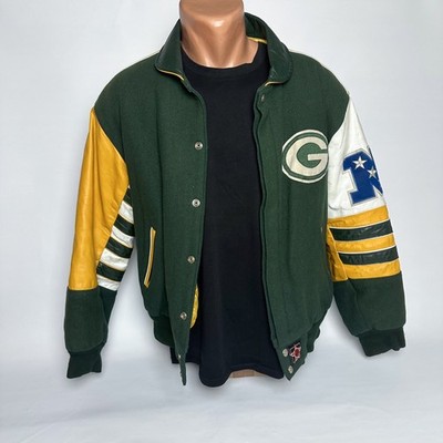 Green Bay Packers JH Design NFL College Jacke S wie M Leder Ärmel USA Vintage
