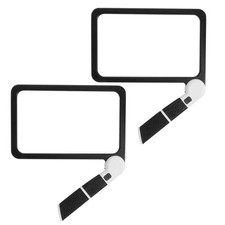 2 Pcs Handheld Magnifiers Foldable Magnifying Tool Lighted for Reading