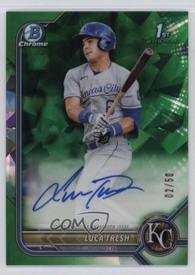 2022 Bowman Sapphire Chrome Prospects Green 2/50 Luca Tresh #BSPA-LT Auto 0l0m