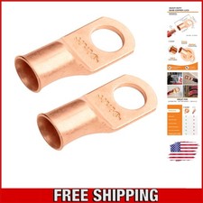 SELTERM 2pcs 2/0 AWG 1/2 Stud Copper Wire Lugs, Battery Lugs, Ring Terminals,...
