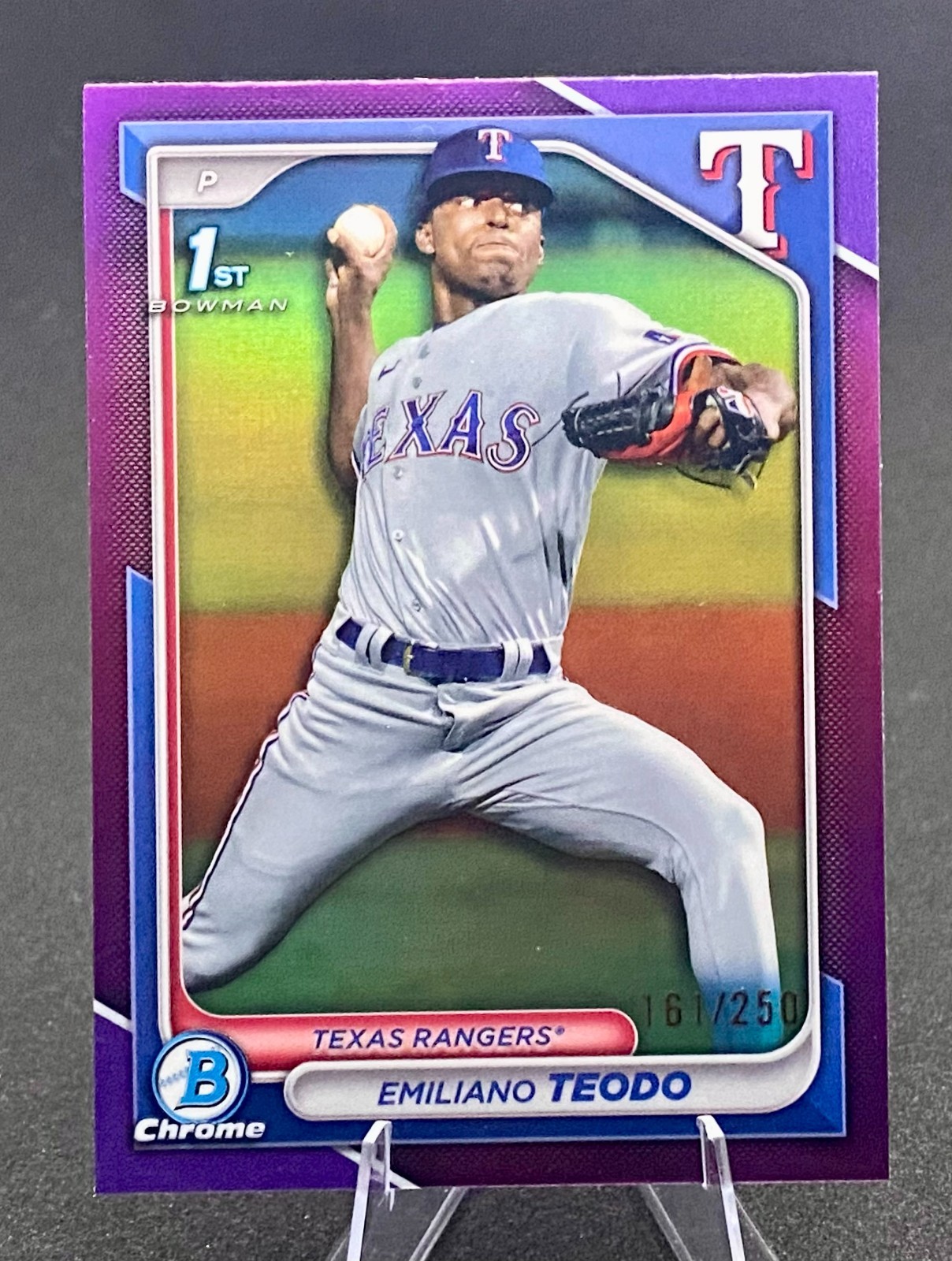 2024 Bowman Chrome Purple Refractor - #BCP-180 EMILIANO TEODO 1st Bowman /250