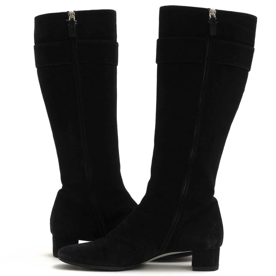 GUCCI Long Boots Shoes EU 35.5 US 5.5 Suede Leather Black Authentic thumbnail 12