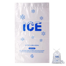 200 PACK 8 Lb. Plastic Drawstring Ice Bags 11 X 19 Inch Heavy-Duty Ice Bags Wit