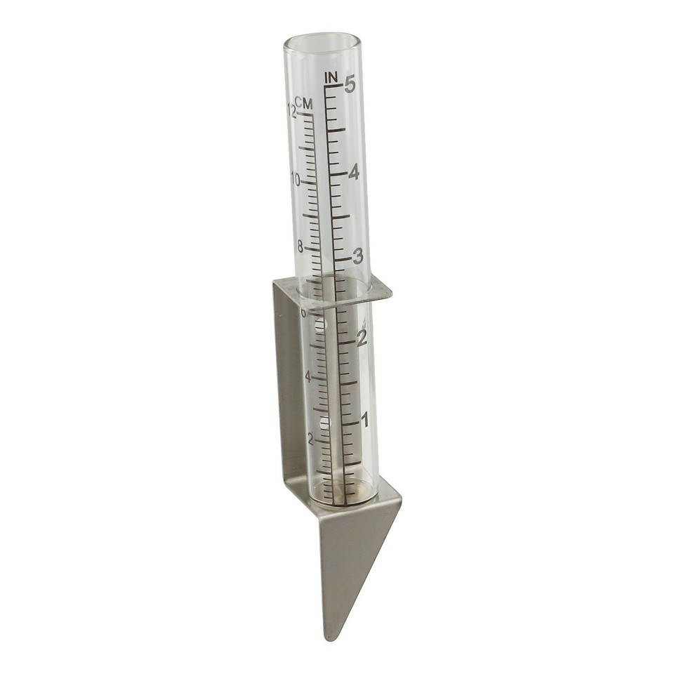 Outdoor Glass Rain Gauge With Stake, Yard Rain Gauge, Manual Rain Gauge