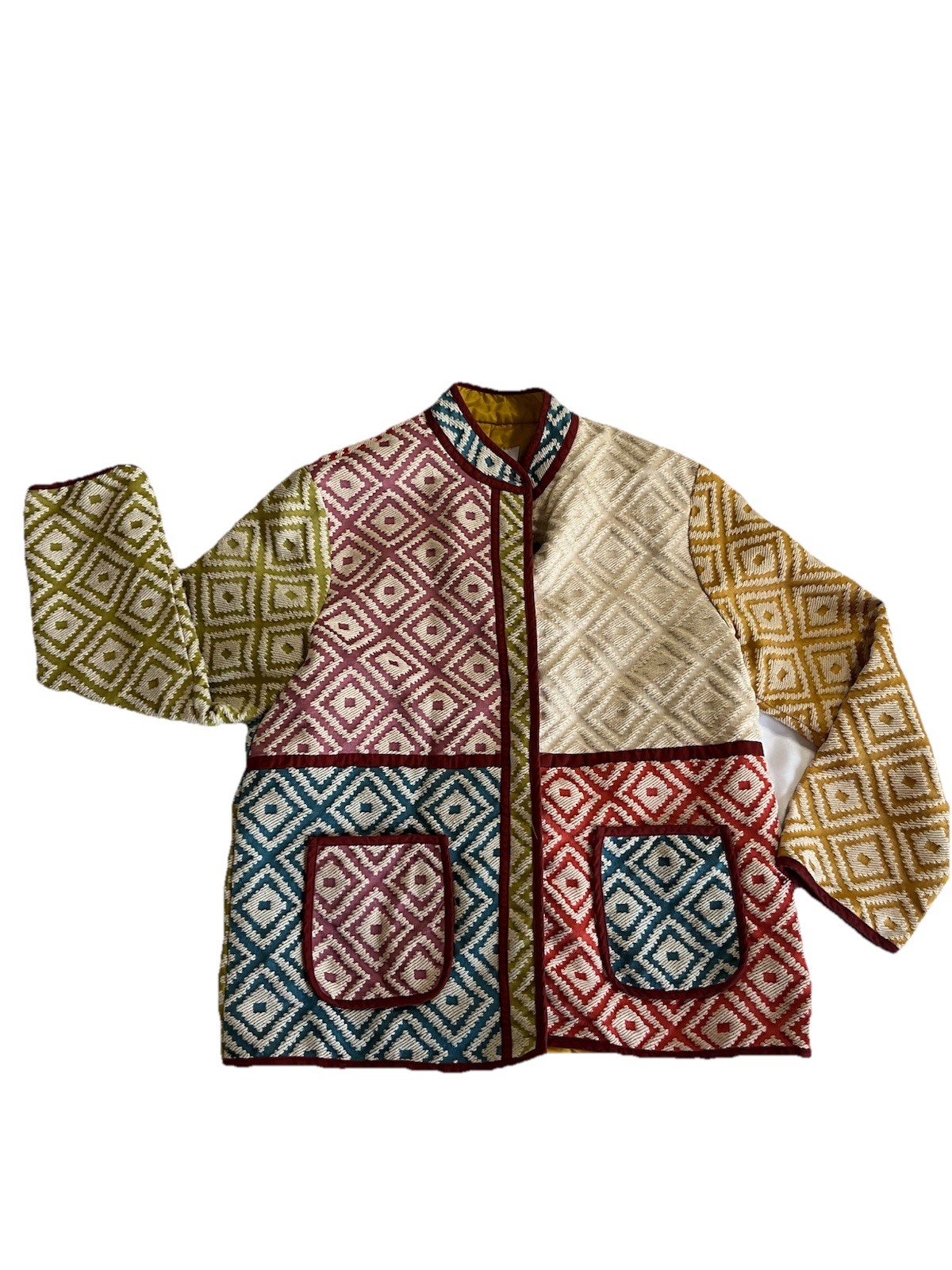 FRNCH Paris Multicolour Patchwork Diamond Quilted… - image 2