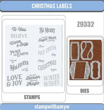 CHRISTMAS LABELS Cutting Dies & Stamps Scrapbook DIY Greeting Card Handmade