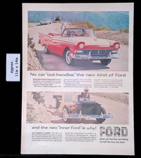 1957 FORD No Car "Out-Handles" The New Kind Of Ford "Inner Ford" Print Ad 51517