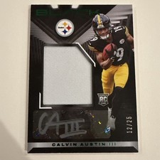 2022 Panini Black - RPA Calvin Austin III #242 Silver /25 (AU, MEM, RC)