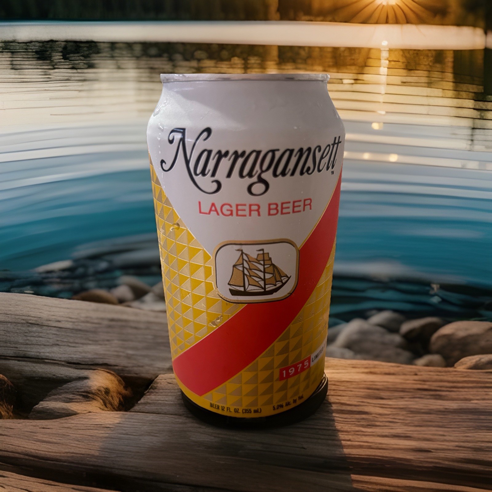 🔥JAWS Movie Collectible 🦈 QUINT ’Gansett Lager Beer 1975 Retro Empty Can 50TH