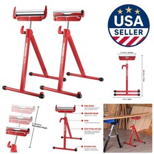 Heavy Duty Adjustable Roller Stand for Table Saws and Planers - 250 LB Capacity