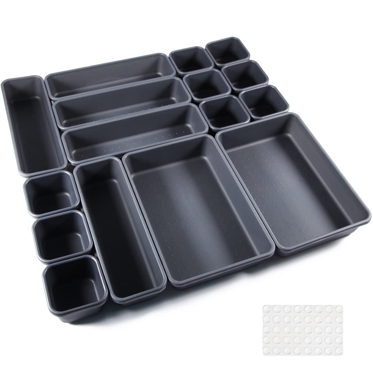 Divisori Modulari Cassetti 16Pcs - Organizzatore Slim per Ufficio e Casa