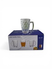 Glass Cup Set Of 6 - Big cups for chai for drinking water 310ml 