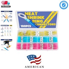 Ring Terminals,100PCS Marine Grade Heat Shrink Ring Connectors-Wire Connector...
