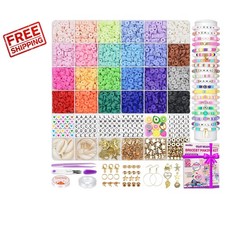 Complete 6000 Clay Beads Kit with Charms - Funky Jewelry Crafts for Ages 6-12