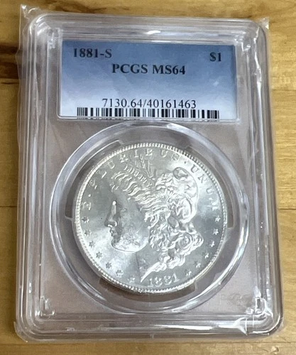 1881 S U.S. $1 Morgan Dollar PCGS MS64 Silver Coin