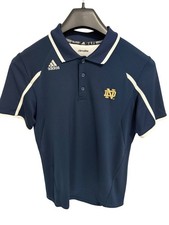 Adidas Climalite Notre Dame Fighting Irish Polo Shirt Size Medium Blue