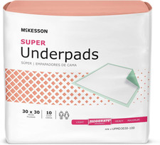 Super Underpads, Incontinence Bed Pads 30" X 30" 100 Count , Moderate Absorbenc