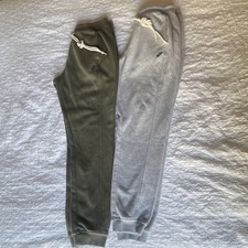 ASICS Mens Jogger Pants M Gray/Green Drawstri...