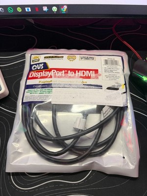 *OPEN BOX* QVS DisplayPort to HDMI Digital A/V Cable - 6 Feet - Black - 4k UHD