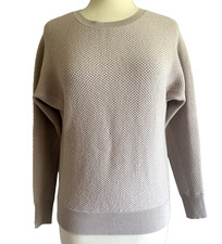 Athleta Women's XXS Sweater Light Taupe Knit Merino Extra Fine Wool Blend