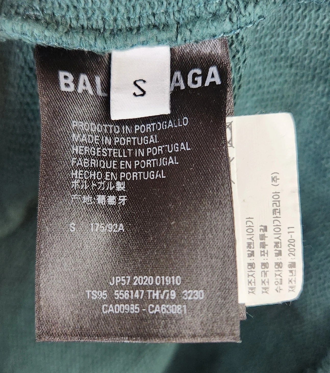 Felpa Balenciaga verde con logo posteriore A01234 123756311