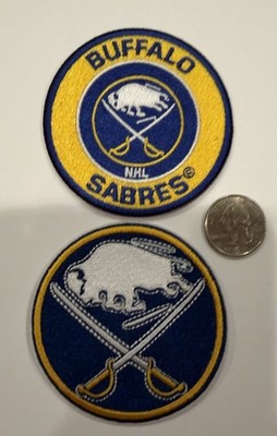 (2)-BUFFALO SABRES Vintage Style Embroidered Iron On Patches 3 x 3''  BEAUTIFUL!