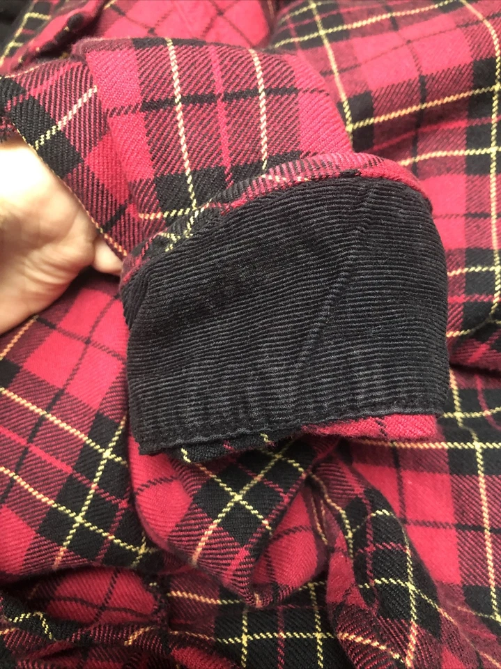 Kirra Flannel Shirt Button Up Long Sleeve Collared Red Plaid Large Cotton - Image 3 of 4