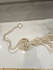 Macrame Hanging Plant Holder Boho 31" Ivory Without Planter 1G