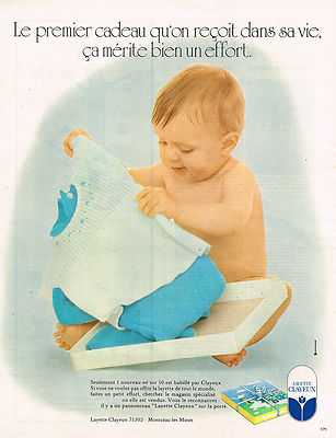 PUBLICITE ADVERTISING 035 1973 CLAYEUX vetements bébé layette