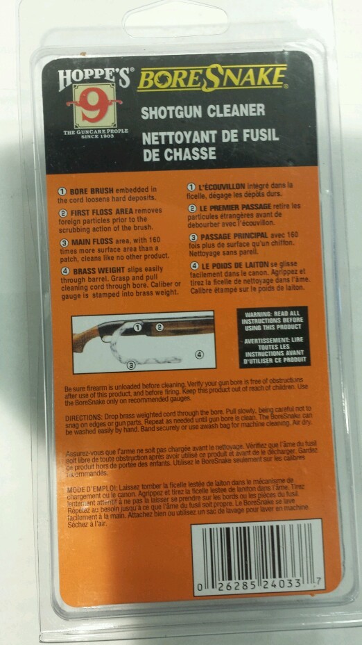 20 Gauge Shotgun & Rifle Hoppe's 9 Bore Snake Cleaner Free Shipping